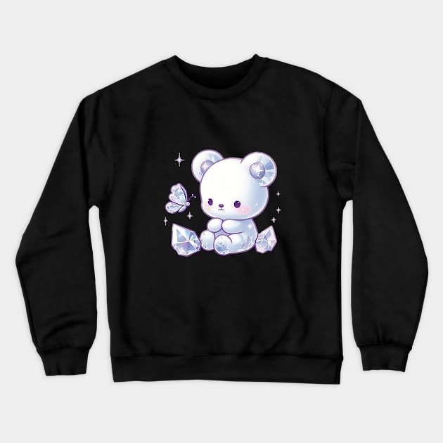 Cute Crystal Bear Illusration Crewneck Sweatshirt by The Maple Latte Shop